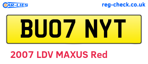 BU07NYT are the vehicle registration plates.