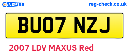 BU07NZJ are the vehicle registration plates.