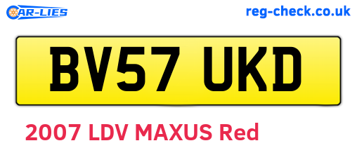 BV57UKD are the vehicle registration plates.