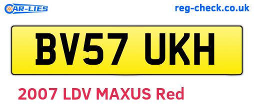 BV57UKH are the vehicle registration plates.