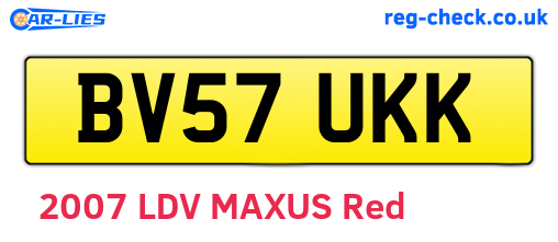BV57UKK are the vehicle registration plates.