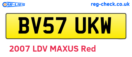 BV57UKW are the vehicle registration plates.