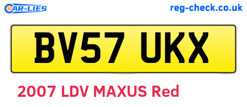 BV57UKX are the vehicle registration plates.