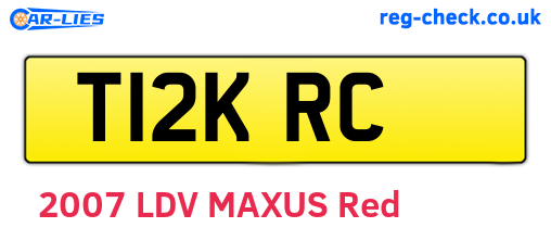 T12KRC are the vehicle registration plates.