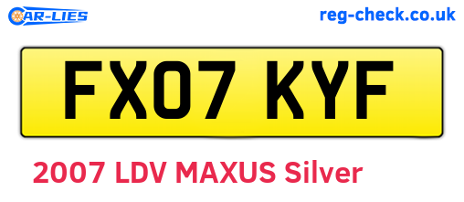 FX07KYF are the vehicle registration plates.