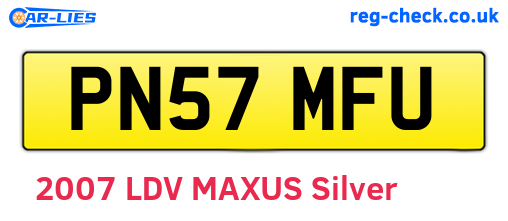 PN57MFU are the vehicle registration plates.