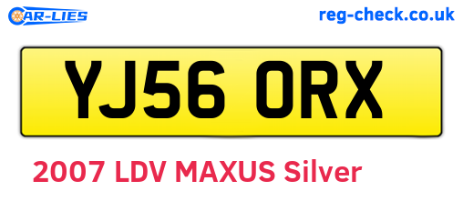 YJ56ORX are the vehicle registration plates.