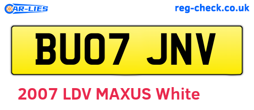 BU07JNV are the vehicle registration plates.