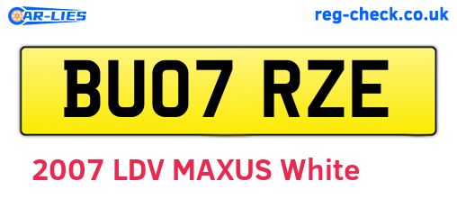 BU07RZE are the vehicle registration plates.