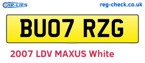 BU07RZG are the vehicle registration plates.