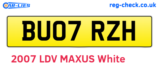 BU07RZH are the vehicle registration plates.