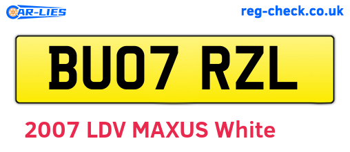BU07RZL are the vehicle registration plates.