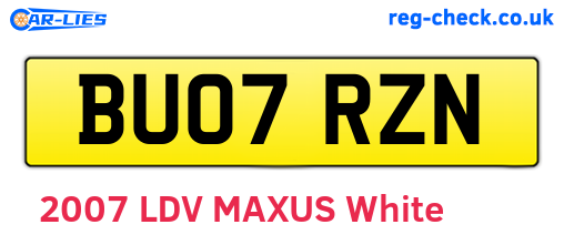 BU07RZN are the vehicle registration plates.