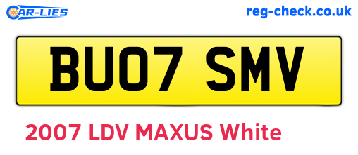 BU07SMV are the vehicle registration plates.