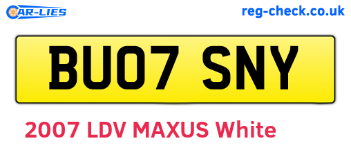 BU07SNY are the vehicle registration plates.