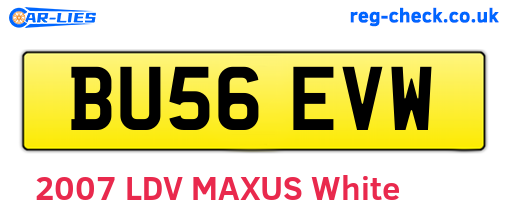BU56EVW are the vehicle registration plates.
