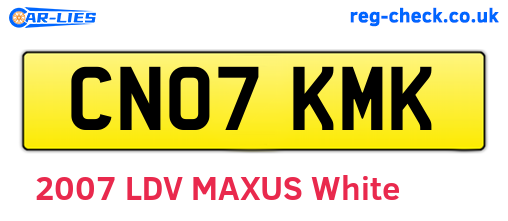 CN07KMK are the vehicle registration plates.
