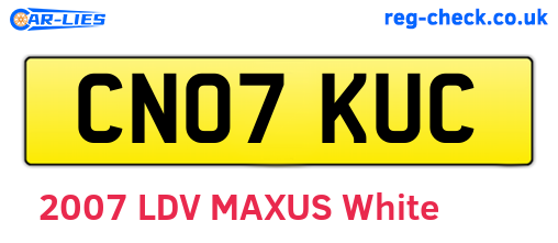 CN07KUC are the vehicle registration plates.