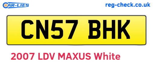 CN57BHK are the vehicle registration plates.