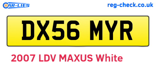 DX56MYR are the vehicle registration plates.