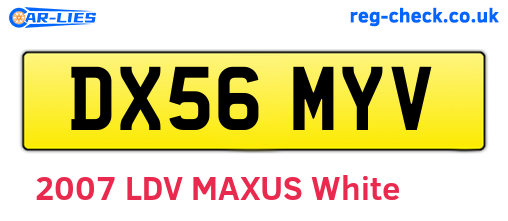 DX56MYV are the vehicle registration plates.