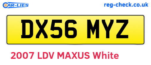DX56MYZ are the vehicle registration plates.