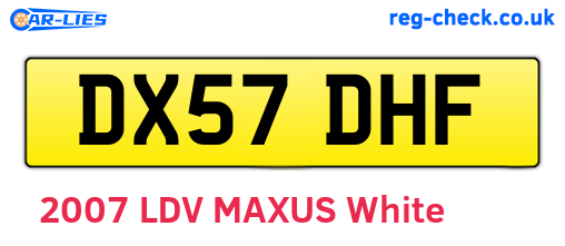 DX57DHF are the vehicle registration plates.