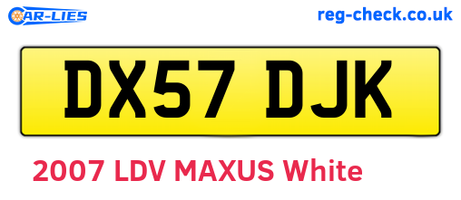 DX57DJK are the vehicle registration plates.