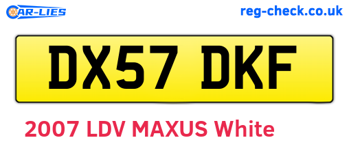 DX57DKF are the vehicle registration plates.