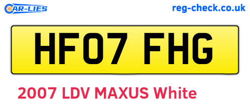 HF07FHG are the vehicle registration plates.