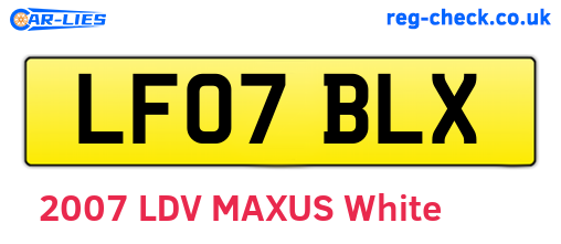 LF07BLX are the vehicle registration plates.
