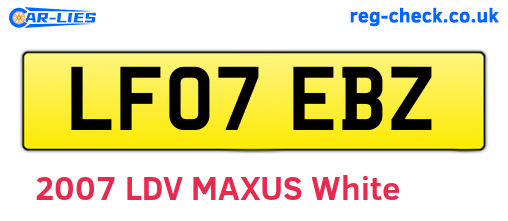 LF07EBZ are the vehicle registration plates.