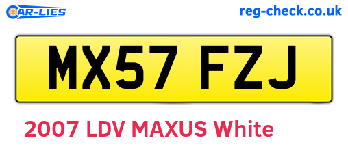 MX57FZJ are the vehicle registration plates.