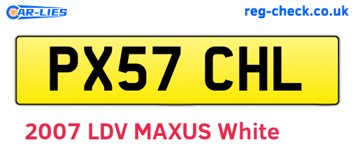 PX57CHL are the vehicle registration plates.