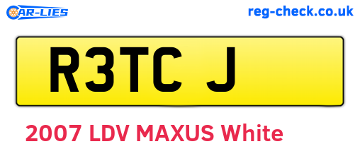R3TCJ are the vehicle registration plates.