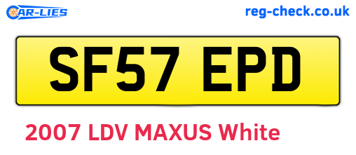 SF57EPD are the vehicle registration plates.