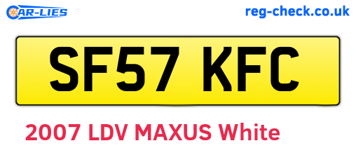 SF57KFC are the vehicle registration plates.