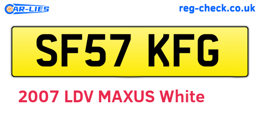 SF57KFG are the vehicle registration plates.