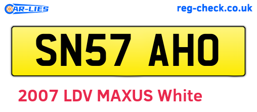 SN57AHO are the vehicle registration plates.