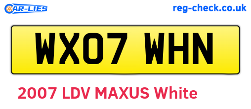 WX07WHN are the vehicle registration plates.