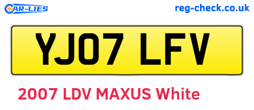 YJ07LFV are the vehicle registration plates.