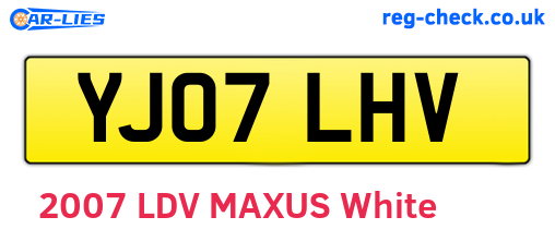 YJ07LHV are the vehicle registration plates.