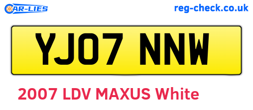 YJ07NNW are the vehicle registration plates.