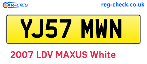 YJ57MWN are the vehicle registration plates.