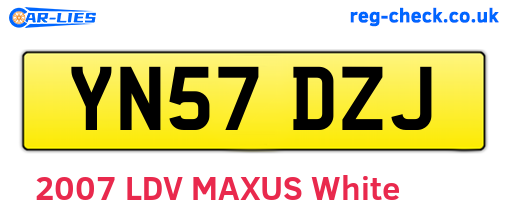 YN57DZJ are the vehicle registration plates.