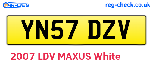 YN57DZV are the vehicle registration plates.