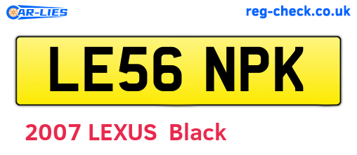 LE56NPK are the vehicle registration plates.