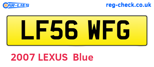 LF56WFG are the vehicle registration plates.