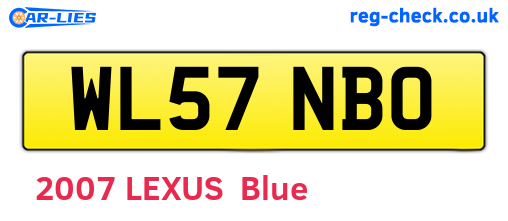 WL57NBO are the vehicle registration plates.
