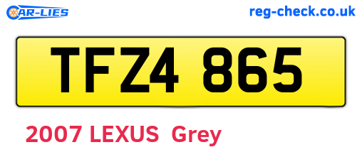 TFZ4865 are the vehicle registration plates.